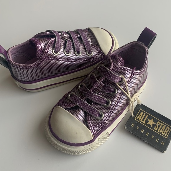 NEW Metallic Purple Converse All Stars - Picture 2 of 9